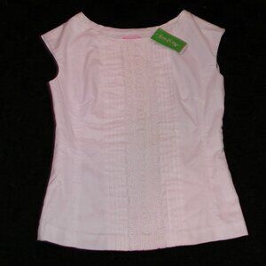 Lilly Pulitzer Grady Tank Top Novelty Size 4 White NWT